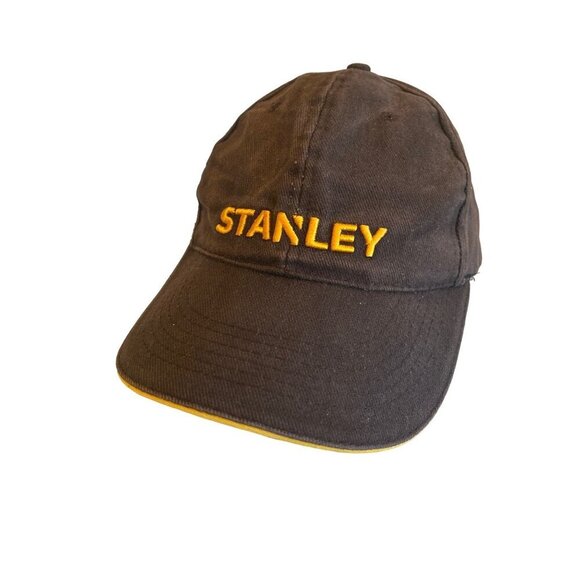 Black Stanley Tools Hat Cap Adjustable Snapback Worn Distressed - Picture 1 of 7